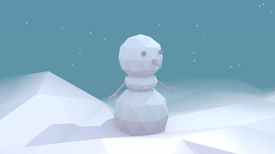 Low-poly style snowman preview image 1